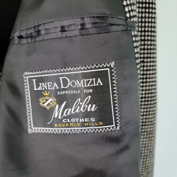 LINEA DOMIZIA Mens Wool & Cashmere Houndstooth Double Breasted Sport Coat Sz 44L - Picture 8 of 12